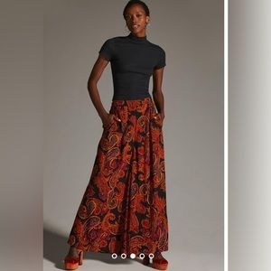 Anthropologie Printed Wide-Leg Pants